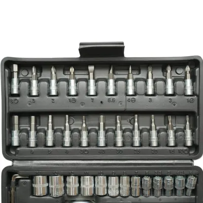 Trusa chei tubulare 4-14mm cu clichet, biti Torx, Hex, PH, PZ, SL 46 piese Breckner Germany - imagine 4