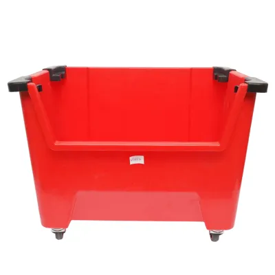 Cutie plastic depozitare cu roti 545x345x395mm rosie