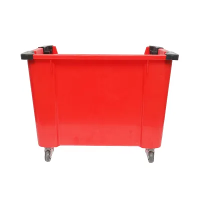 Cutie plastic depozitare cu roti 545x345x395mm rosie - imagine 4