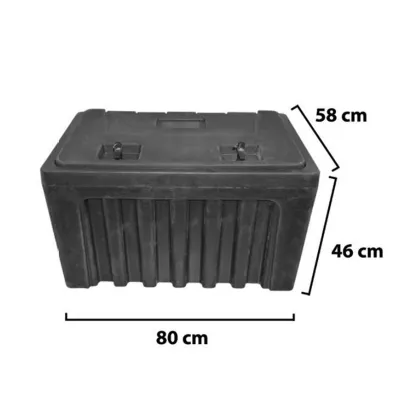 Lada pentru scule fara suport, din plastic negru 460x580x800 mm - imagine 2