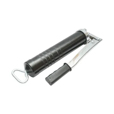 Pistol pentru gresat cu maner iesire orizontala si tub vaselina albastra 400g - imagine 4