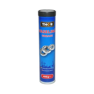Pistol pentru gresat cu maner iesire orizontala si tub vaselina albastra 400g - imagine 5