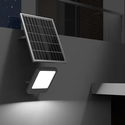 Proiector LED 100W cu panou solar policristalin 12W, baterie LiFePO4 3.2V/12Ah, 6000K, 700lm cu telecomanda IP66 Breckner Germany - imagine 2