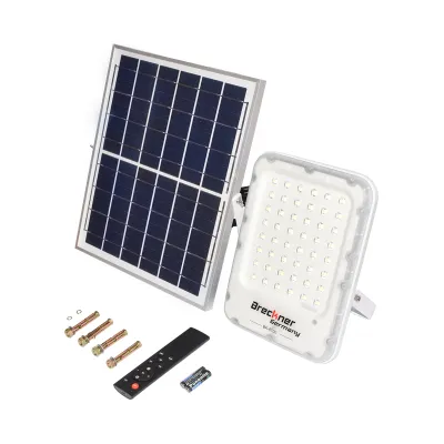 Proiector LED 100W cu panou solar policristalin 12W, baterie LiFePO4 3.2V/12Ah, 6000K, 700lm cu telecomanda IP66 Breckner Germany - imagine 4