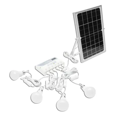 Sistem pentru iluminat cu 4 becuri LED, panou solar 9V/12W si 1xUSB incarcare telefon Breckner Germany - imagine 2