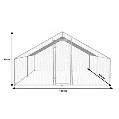 Cotet exterior din otel galvanizat pentru pasari 400x300x195cm - imagine 2