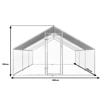 Cotet exterior din otel galvanizat pentru pasari 600x300x195cm - imagine 2
