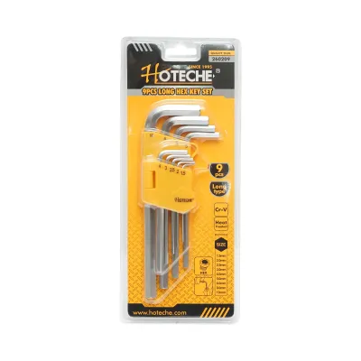 Set 9 chei imbus hexagonale lungi 1.5-10mm Cr-V Hoteche