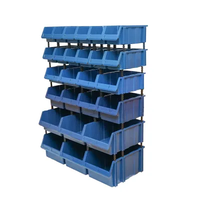 Stand cu 26 cutii pentru depozitare / organizare, cutie din plastic albastra,1020x510x1350mm - imagine 2