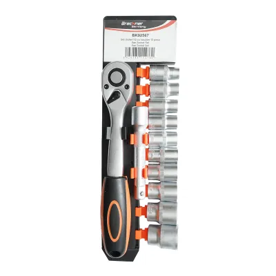 Set chei tubulare 10-24mm, prelungitor si antrenor cu clichet 1/2 inch 12 piese Breckner Germany