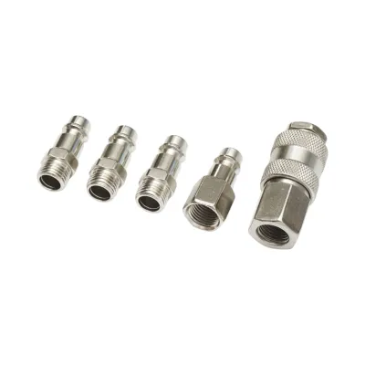 Set 5 cuple rapide 1/4 pentru scule/accesorii pneumatice Breckner Germany - imagine 4