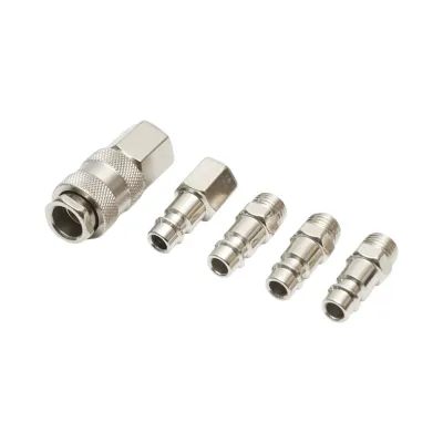 Set 5 cuple rapide 1/4 pentru scule/accesorii pneumatice Breckner Germany - imagine 3