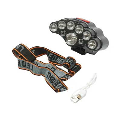 Lanterna frontala de cap cu 9 LED-uri, 4 moduri iluminare, reincarcabila USB - imagine 3
