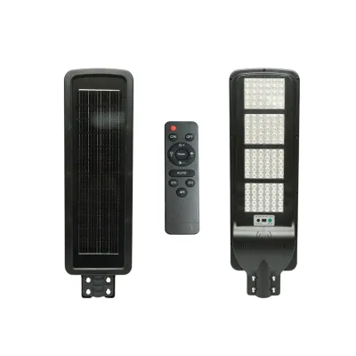 Lampa solara LED iluminat stradal 300W, 6500K cu panou solar, senzor de miscare si telecomanda IP65 Breckner Germany