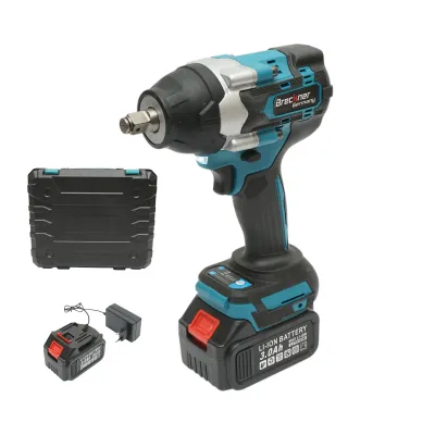 Masina de insurubat cu impact 1/2 inch, 2 acumulatori 21V, 3Ah Li-ion, LED, cuplu 800Nm, motor fara perii (brushless) Breckner Germany