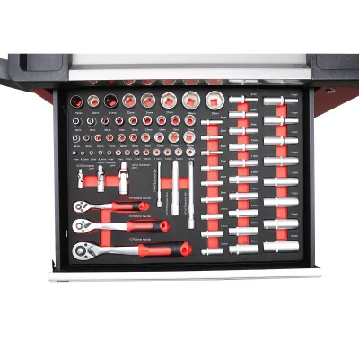 Dulap carucior metalic cu scule 7 sertare 245 piese Breckner Germany - imagine 8
