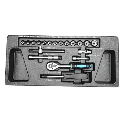 Dulap carucior pentru scule metalic cu 7 sertare echipat cu 496 piese - imagine 10