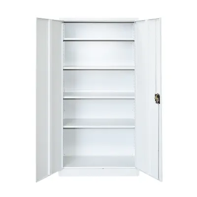 Dulap metalic fiset 1800x900x400mm cu 2 usi securizate, 4 polite, gri Breckner Germany - imagine 4