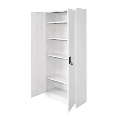 Dulap metalic fiset 1800x800x350mm cu 2 usi securizate, 4 polite, gri Breckner Germany - imagine 5