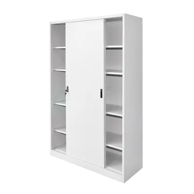 Dulap metalic fiset 1900x1200x450mm cu 2 usi culisante securizate, 4 polite, max 50kg/polita, gri Breckner Germany - imagine 4