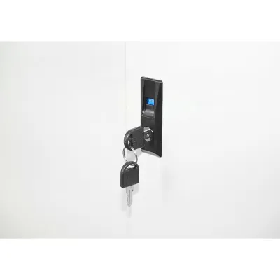 Dulap metalic fiset 1900x1200x450mm cu 2 usi culisante securizate, 4 polite, max 50kg/polita, gri Breckner Germany - imagine 9