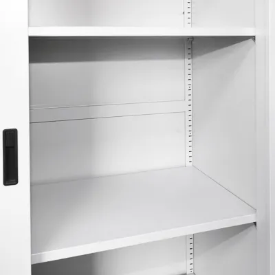 Dulap metalic fiset 1900x1200x450mm cu 2 usi culisante securizate, 4 polite, max 50kg/polita, gri Breckner Germany - imagine 6