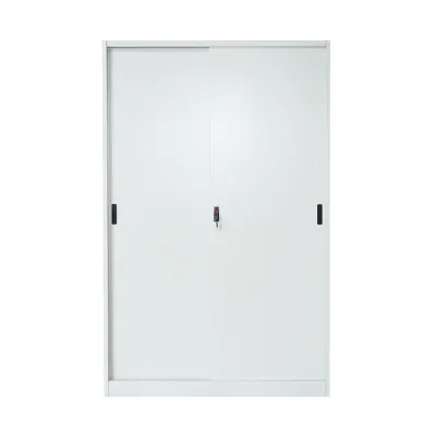 Dulap metalic fiset 1900x1200x450mm cu 2 usi culisante securizate, 4 polite, max 50kg/polita, gri Breckner Germany