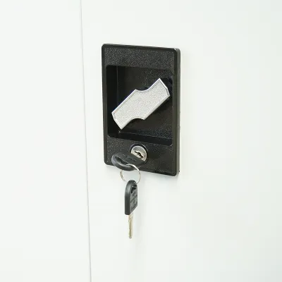 Dulap metalic fiset tip vestiar 1950x920x500mm cu 2 usi securizate, 4 polite, gri Breckner Germany - imagine 7