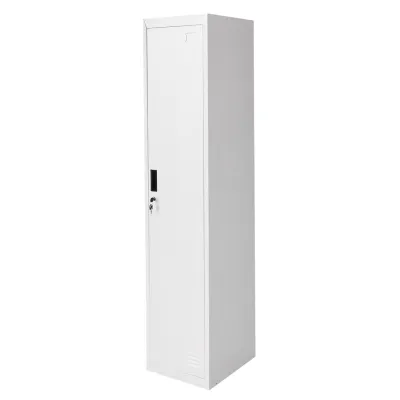 Dulap metalic fiset dublu tip vestiar gri cu usa securizata, 2 rafturi, bara, oglinda si ventilatie 1800x450x380mm Breckner Germany - imagine 3