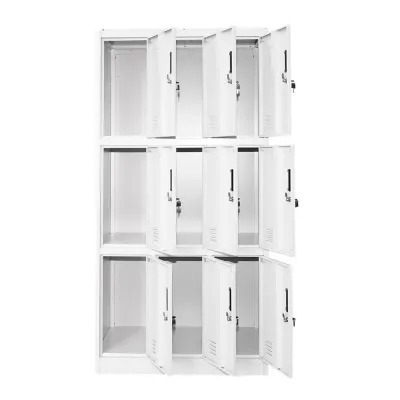 Dulap metalic tip vestiar cusetat 1800x900x450mm 3x3 cu 9 usi securizate, gri Breckner Germany - imagine 2