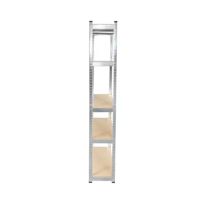 Raft metalic cu 5 polite MDF, 180x100x35cm, 250kg/polita, montaj fara suruburi, galvanizat - imagine 3