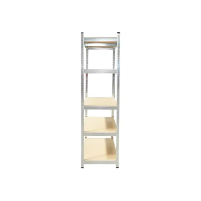 Raft metalic cu 5 polite MDF, 180x100x50cm, 250kg/polita, montaj fara suruburi, galvanizat - imagine 3