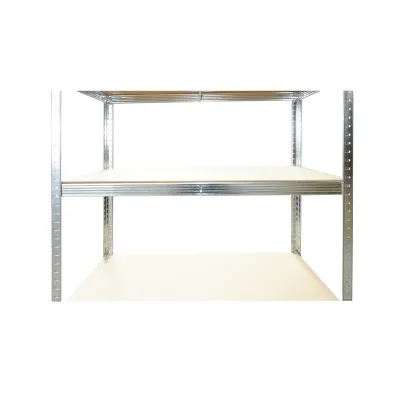 Raft metalic cu 5 polite MDF, 180x100x40cm, 250kg/polita, montaj fara suruburi, galvanizat - imagine 6