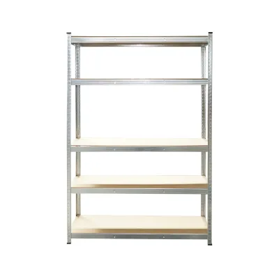 Raft metalic cu 5 polite MDF, 180x120x45cm, 175kg/polita, montaj fara suruburi, galvanizat