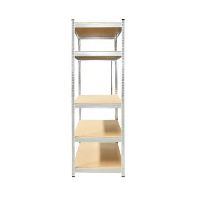 Raft metalic cu 5 polite MDF, 180x120x60cm, 250kg/polita, montaj fara suruburi, galvanizat - imagine 3