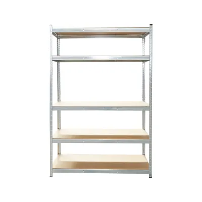 Raft metalic cu 5 polite MDF, 180x120x60cm, 175kg/polita, montaj fara suruburi, galvanizat