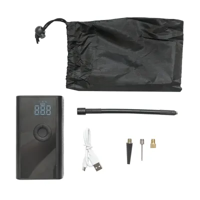 Compresor aer portabil negru 36W baterie 4000mA reincarcabila cu accesorii - imagine 2