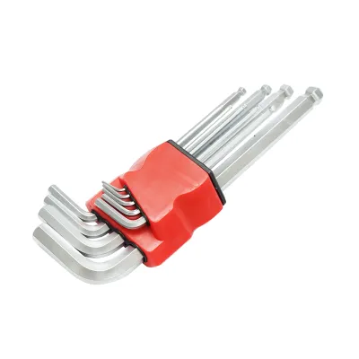 Set 9 chei imbus hexagonale lungi 1.5-10mm Cr-V Breckner Germany - imagine 3