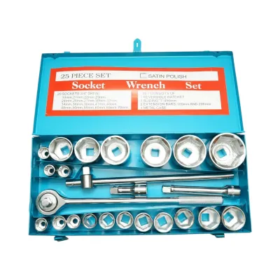Trusa chei tubulare 19-70mm, antrenor cu clichet 3/4 inch 25 piese Cr-V Breckner Germany - imagine 2