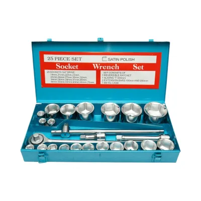 Trusa chei tubulare 19-70mm, antrenor cu clichet 3/4 inch 25 piese Cr-V Breckner Germany
