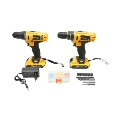 Set 2 masini de gaurit si insurubat cu si fara percutie, 2 acumulatori 18V, 1.5Ah Li-ion, LED, cuplu 18-35Nm, mandrina 10mm, 0-350/1350rpm, burghie, biti, dibluri, suruburi 68 piese Breckner Germany - imagine 3