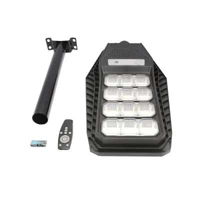 Lampa solara LED iluminat stradal 200W, 6500K, IP65 cu panou solar, senzor de miscare si prindere pe stalp Breckner Germany - imagine 2