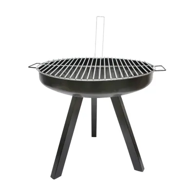 Gratar rotund cu grilaj si manere cu 3 picioare