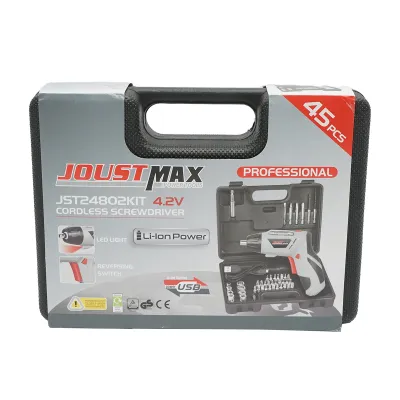 Masina de gaurit si insurubat electrica cu acumulator 4.2V 1300 mAh cu 45 accesorii Joustmax - imagine 5
