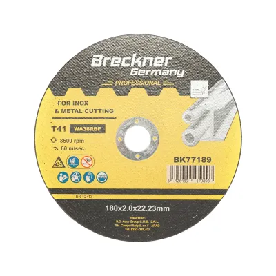 Disc taiere inox si metal T41 180x2.0x22.23mm pentru flex Breckner Germany