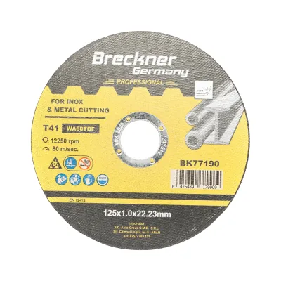 Disc taiere inox si metal T41 125x1.0x22.23mm pentru flex Breckner Germany