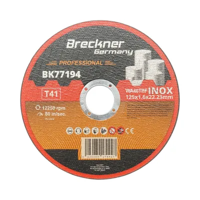 Disc taiere inox T41 125x1.6x22.23mm pentru flex Breckner Germany