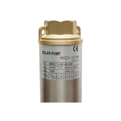 Pompa apa pentru panouri solare fotovoltaice submersibila D75mm, 3 mc/h, 48V, D78mm, 600W DF-48 - imagine 6