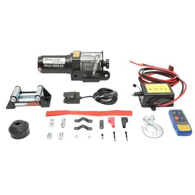 Troliu electric cu telecomanda 12V, 1,6T (3000lbs) cablu otel 5x11m, solenoid 100A Breckner Germany