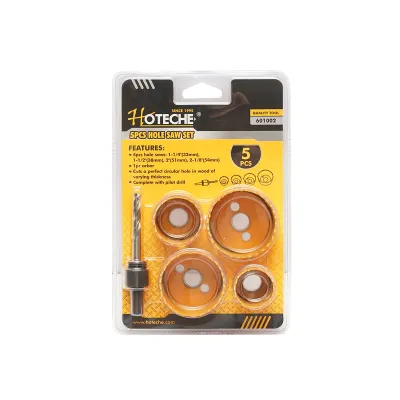 Set 4 carote bimetal cu adaptor mandrina pentru lemn rigips plastic Hoteche - imagine 2